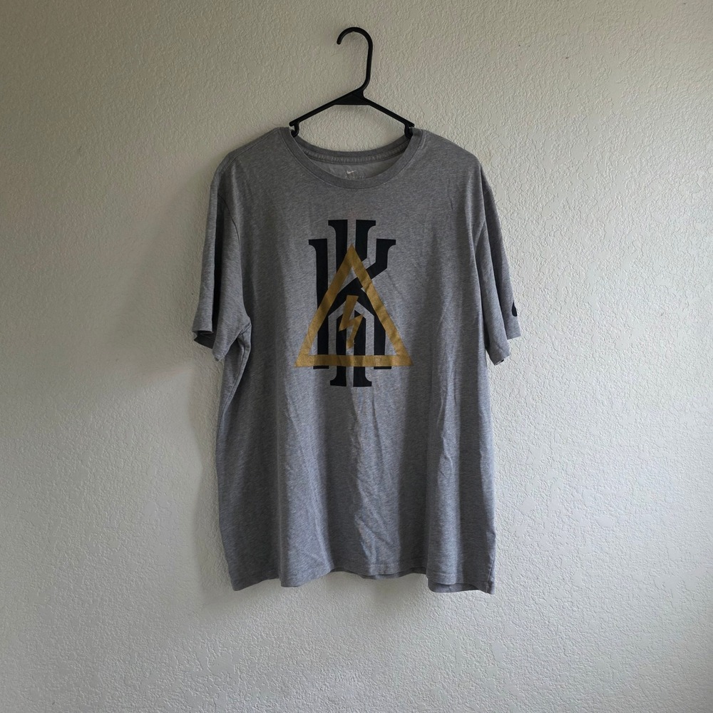 Nike Mens Gray Kyrie Irving Graphic T-Shirt XXL Athletic Basketball